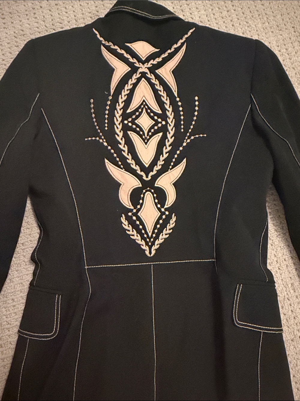 vintage Vertigo Paris Embroidered Blazer black size small